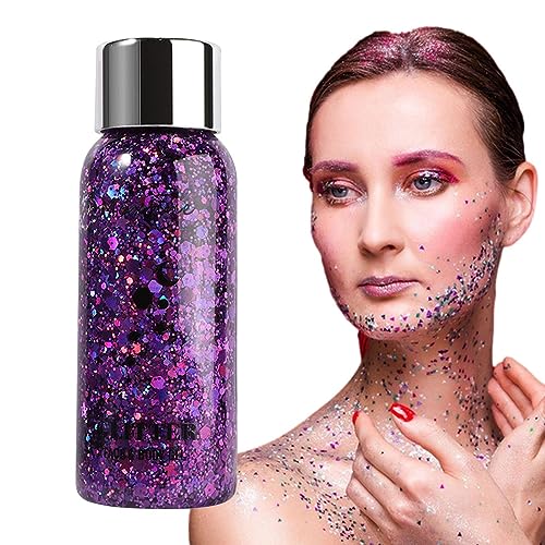 Flüssiger Glitzer-Lidschatten,Groben Glitzer für den Körper entfernen - Glitzer-Make-up, langanhaltendes, glitzerndes Meerjungfrauen-Glitzer-Gel für Festival, Kunst, Party, Halloween Tebinzi von Tebinzi