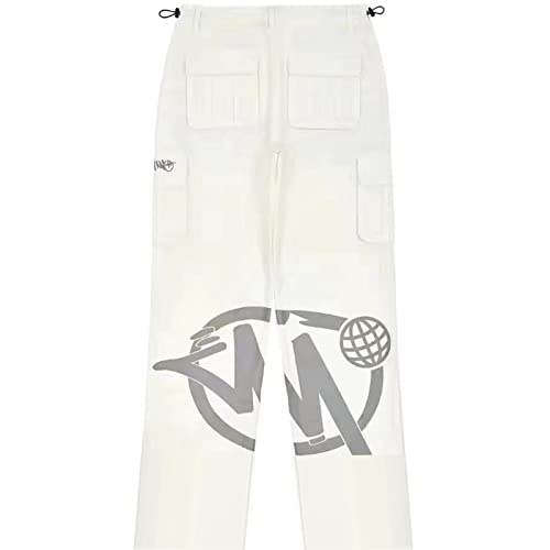 Minus Two Cargo Streetwear Y2K Cargo Jeans Baggy Pant Overalls Minus Two Jogginghose Street Pocket Hohe Taille Gedruckt Hip Hop von Tebinzi