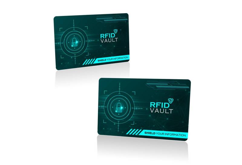 Tec-Expert Geldbörse RFID VAULT 2 Stück RFID / NFC Blockkarten Auslesen Scan Schutz Karte (2-tlg., Set aus 2x RFID / NFC Block Card), RFID Blocker Karte, NFC Block Card von Tec-Expert