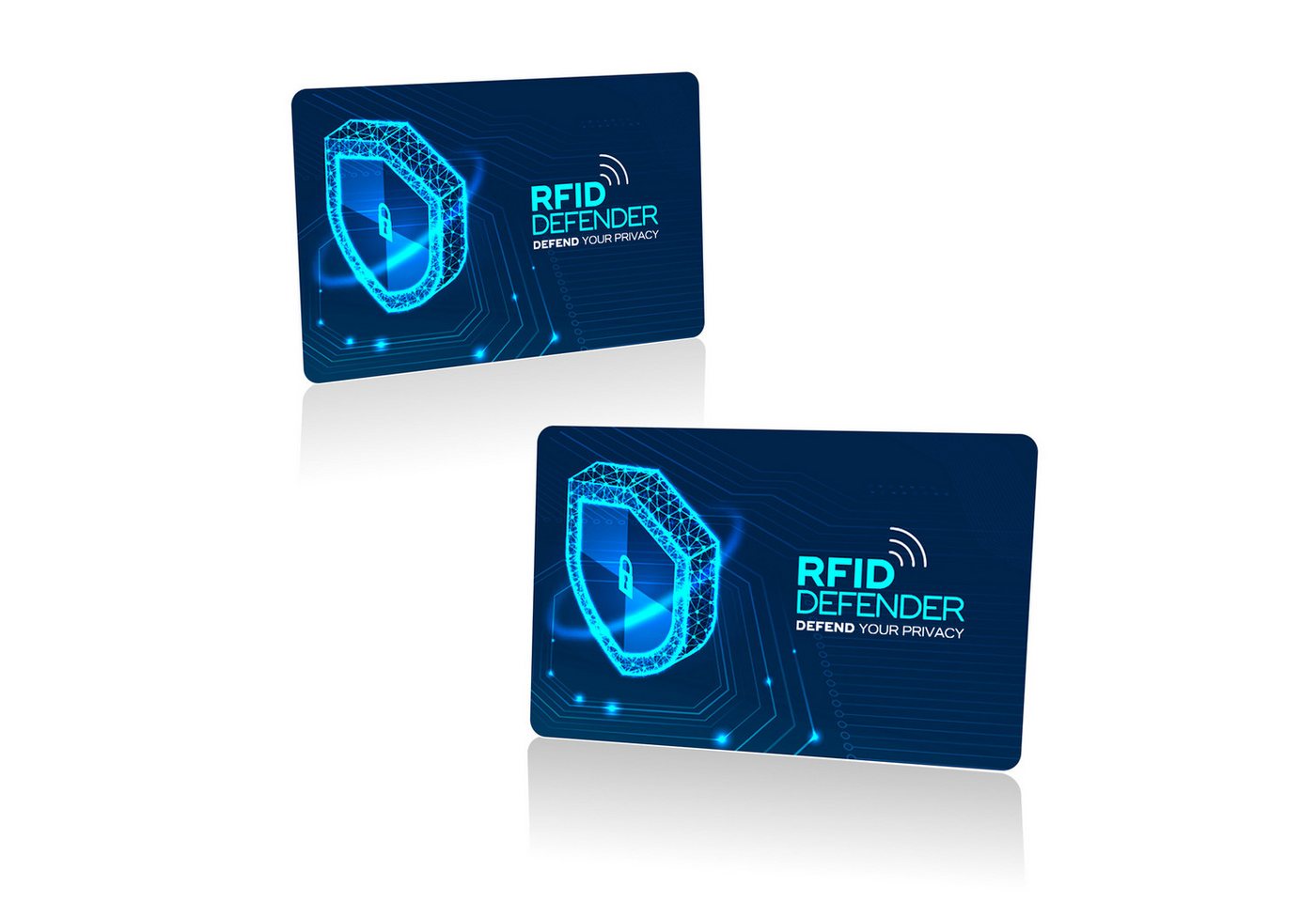 Tec-Expert Geldbörse 2er Set RFID / NFC Scan Blocker-Karten zur Abschirmung Geldbörse (2-tlg., Set aus 2x RFID / NFC Block Card), RFID Blocker Karte, NFC Block Card von Tec-Expert