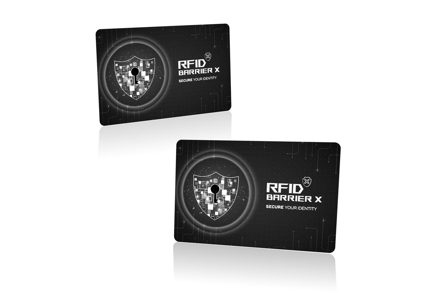 Tec-Expert Geldbörse 2x RFID NFC Scan Block Schutzkarten Geldbörse Geldbeutel Abschirmung (2-tlg., Set aus 2x RFID / NFC Block Card), RFID Blocker Karte, NFC Block Card von Tec-Expert