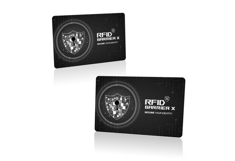 Tec-Expert Geldbörse RFID BARRIER X 2x NFC Scan Block Schutzkarten Geldbörse Geldbeutel (2-tlg., Set aus 2x RFID / NFC Block Card), RFID Blocker Karte, NFC Block Card von Tec-Expert