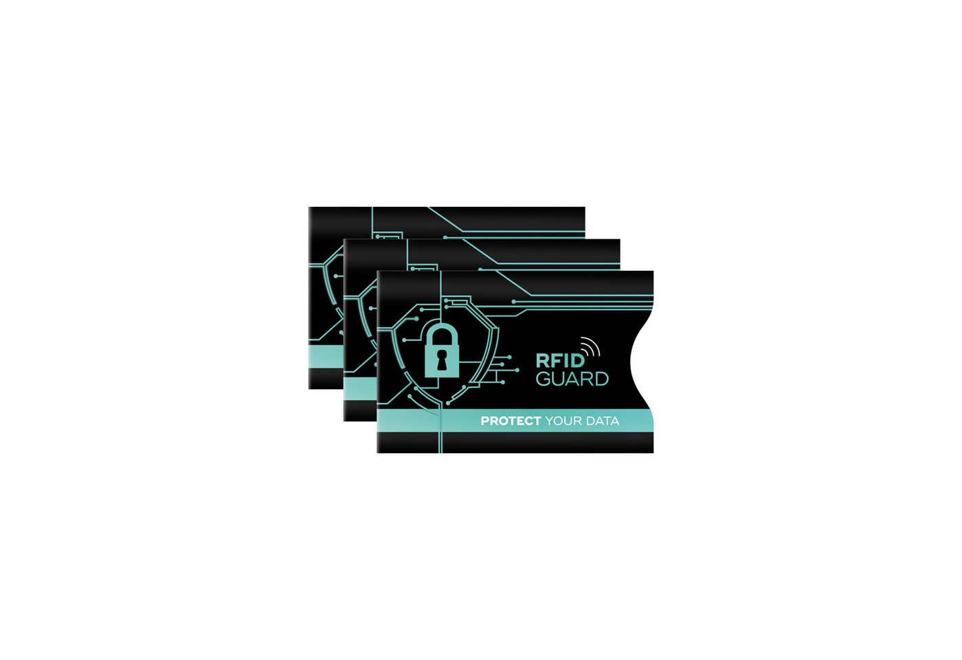 Tec-Expert Geldbörse 3x RFID NFC Scan Blocker Schutz Hülle Abschirmung Karte Scheckkarte (3-tlg., Set aus 3x RFID / NFC Blocker Sleeve), RFID-Blocker Hülle, NFC Schutzhülle von Tec-Expert