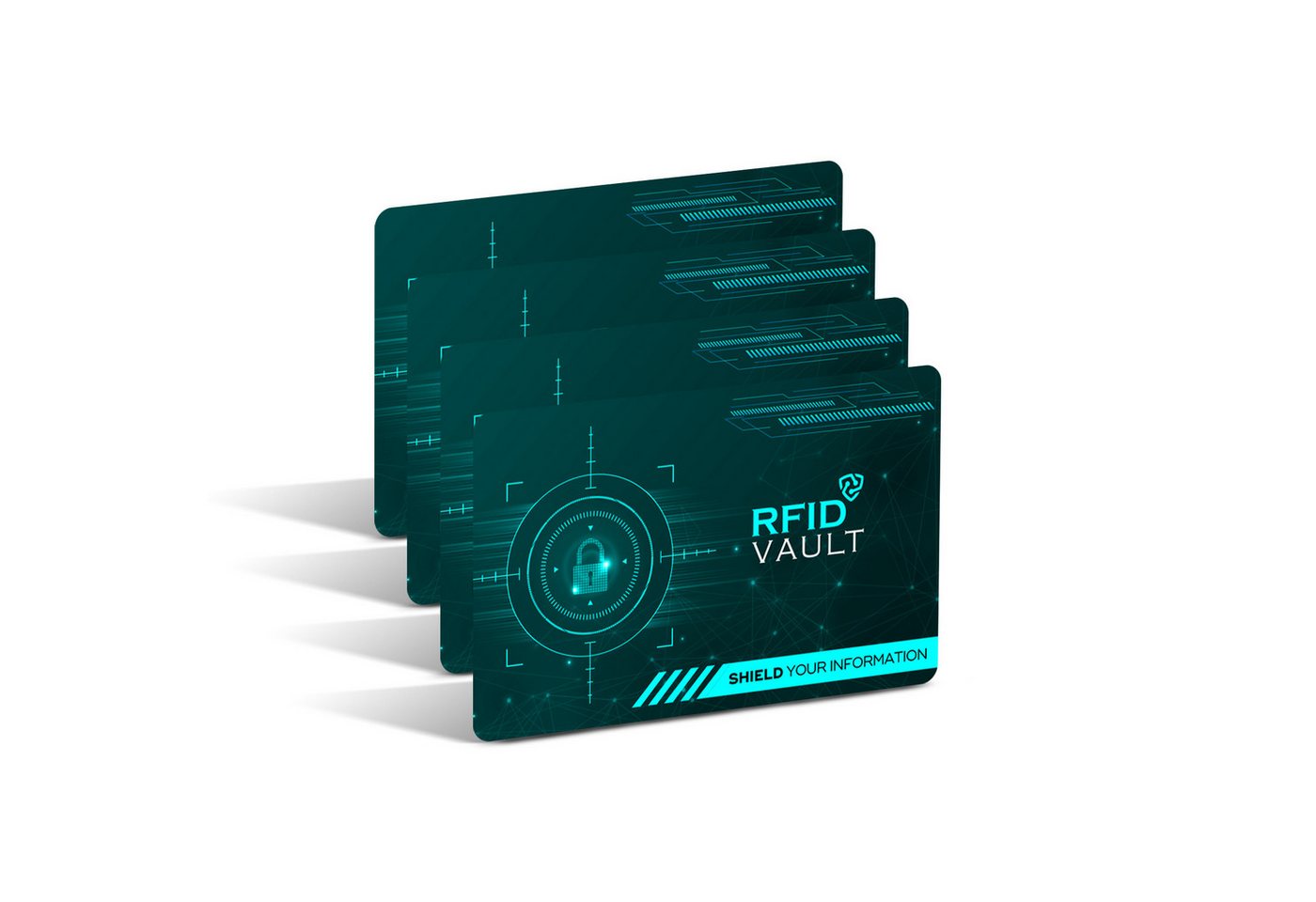 Tec-Expert Geldbörse 4 Stück RFID / NFC Blockkarten Auslesen Scan Schutz Karte Card (4-tlg., Set aus 4x RFID / NFC Block Card), RFID Blocker Karte, NFC Block Card von Tec-Expert