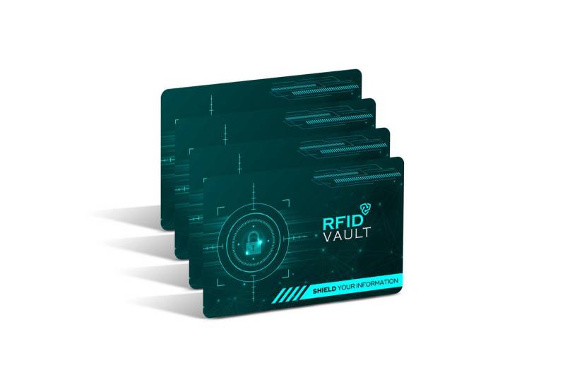 Tec-Expert Geldbörse 4 Stück RFID / NFC Blockkarten Auslesen Scan Schutz Karte Card (4-tlg., Set aus 4x RFID / NFC Block Card), RFID Blocker Karte, NFC Block Card von Tec-Expert