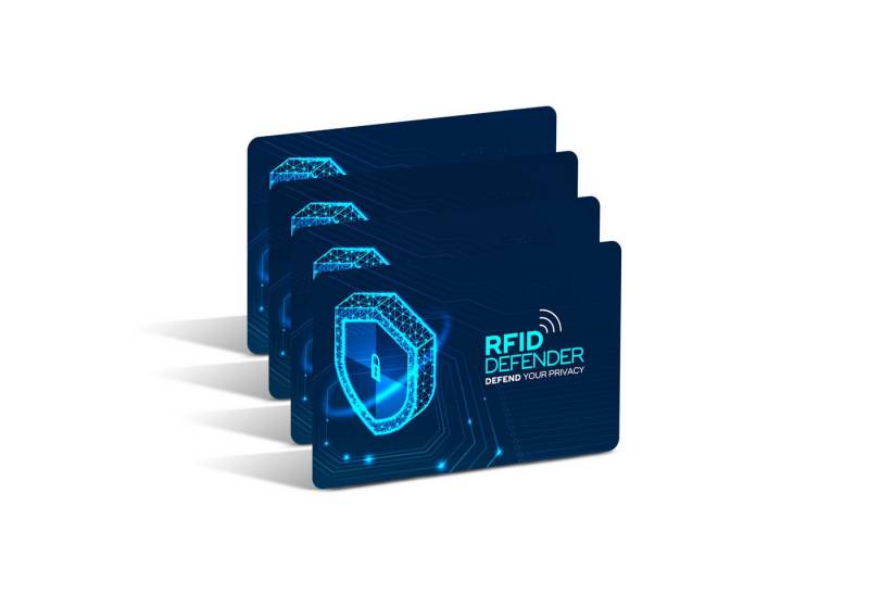 Tec-Expert Geldbörse 4er Set RFID / NFC Scan Blocker-Karten zur Abschirmung Geldbörse (4-tlg., Set aus 4x RFID / NFC Block Card), RFID Blocker Karte, NFC Block Card von Tec-Expert