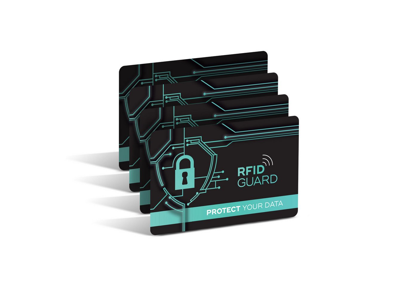 Tec-Expert Geldbörse 4x RFID NFC Scan Blocker Karte Card Abschirmung Geldbörse (4-tlg., Set aus 4x RFID / NFC Block Card), RFID Blocker Karte, NFC Block Card von Tec-Expert