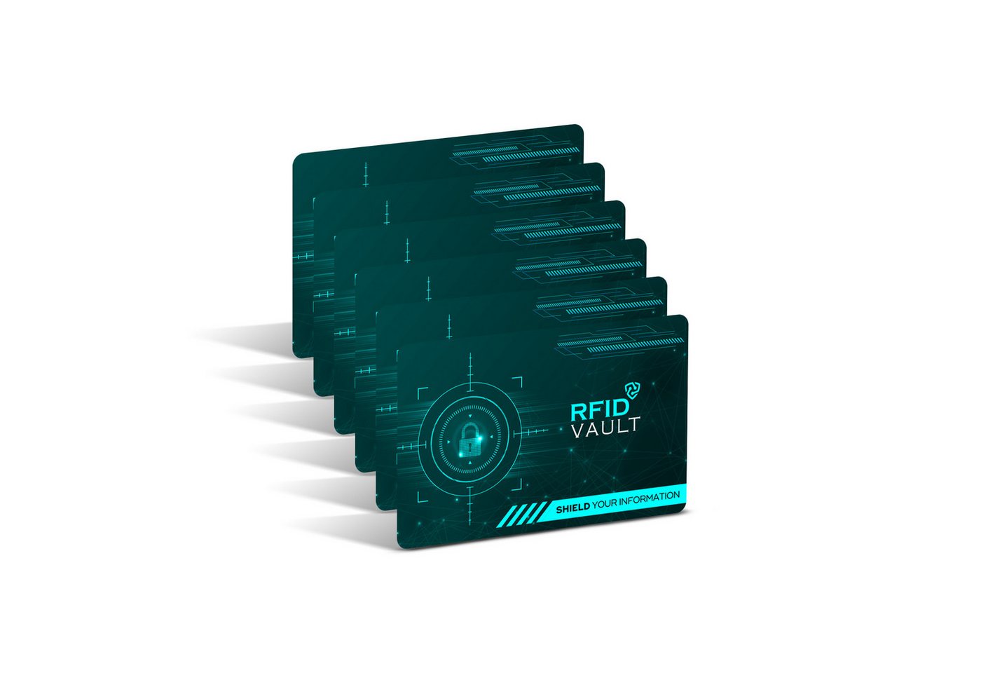 Tec-Expert Geldbörse 6 Stück RFID / NFC Blockkarten Auslesen Scan Schutz Karte Card (6-tlg., Set aus 6x RFID / NFC Block Card), RFID Blocker Karte, NFC Block Card von Tec-Expert