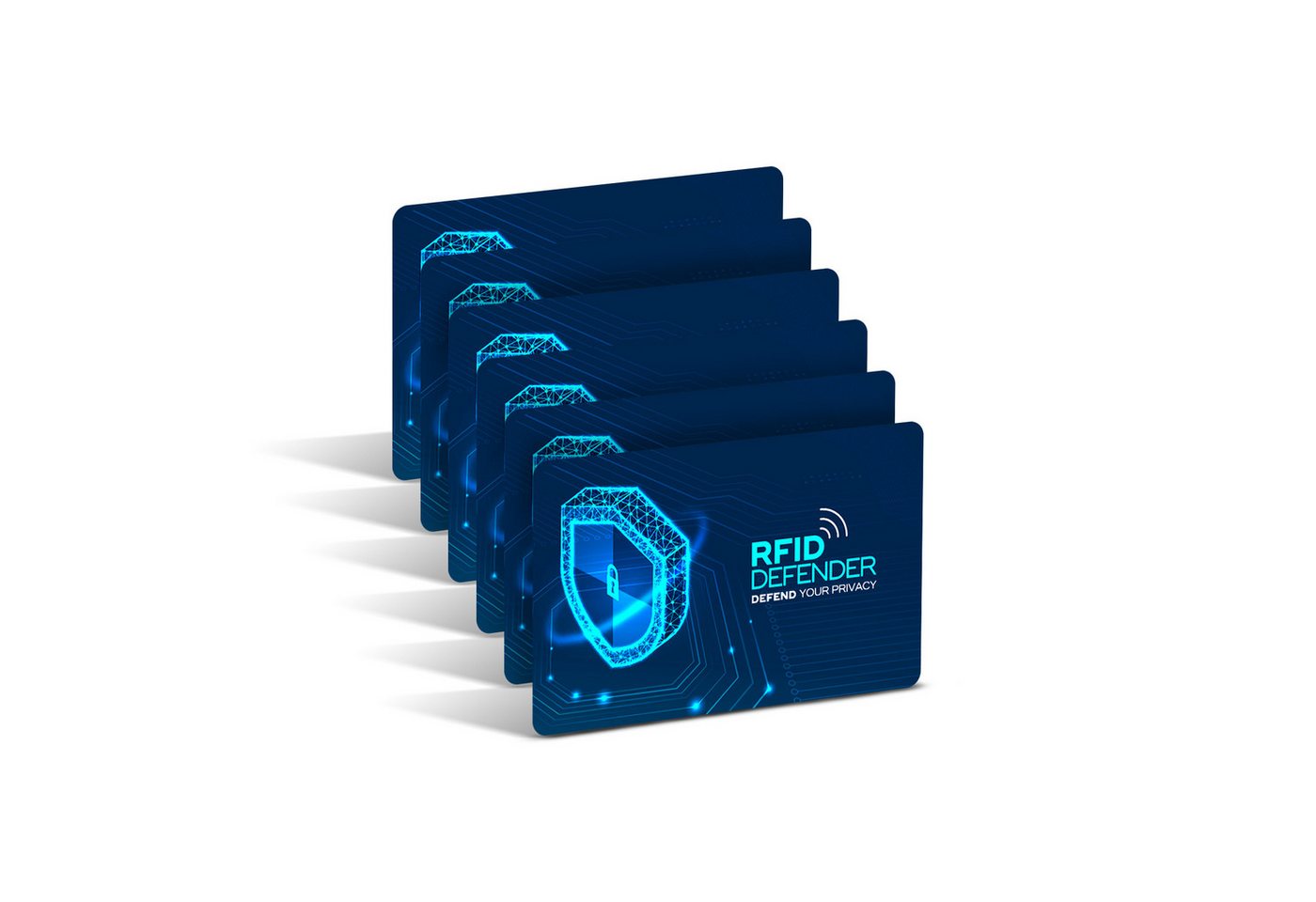 Tec-Expert Geldbörse 6er Set RFID / NFC Scan Blocker-Karten zur Abschirmung Geldbörse (6-tlg., Set aus 6x RFID / NFC Block Card), RFID Blocker Karte, NFC Block Card von Tec-Expert