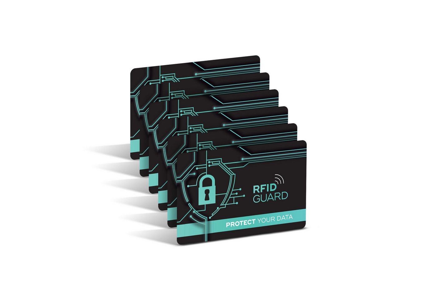 Tec-Expert Geldbörse 6x RFID NFC Scan Blocker Karte Card Abschirmung Geldbörse (6-tlg., Set aus 6x RFID / NFC Block Card), RFID Blocker Karte, NFC Block Card von Tec-Expert