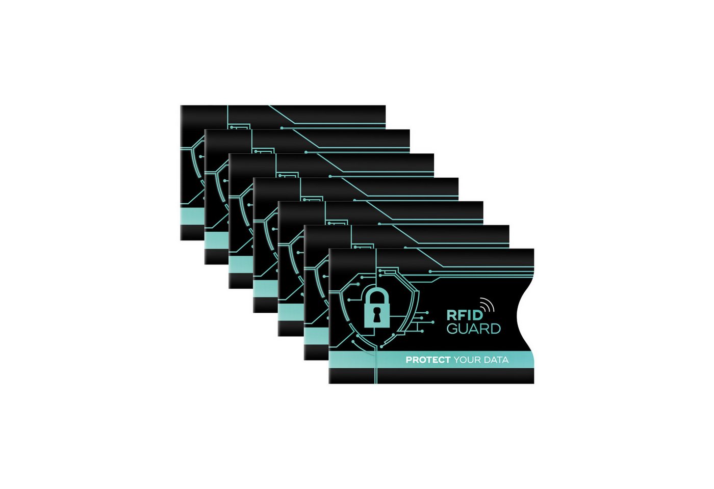 Tec-Expert Geldbörse 7x RFID NFC Scan Blocker Schutz Hülle Abschirmung Karte Scheckkarte (7-tlg., Set aus 7x RFID / NFC Blocker Sleeve), RFID-Blocker Hülle, NFC Schutzhülle von Tec-Expert