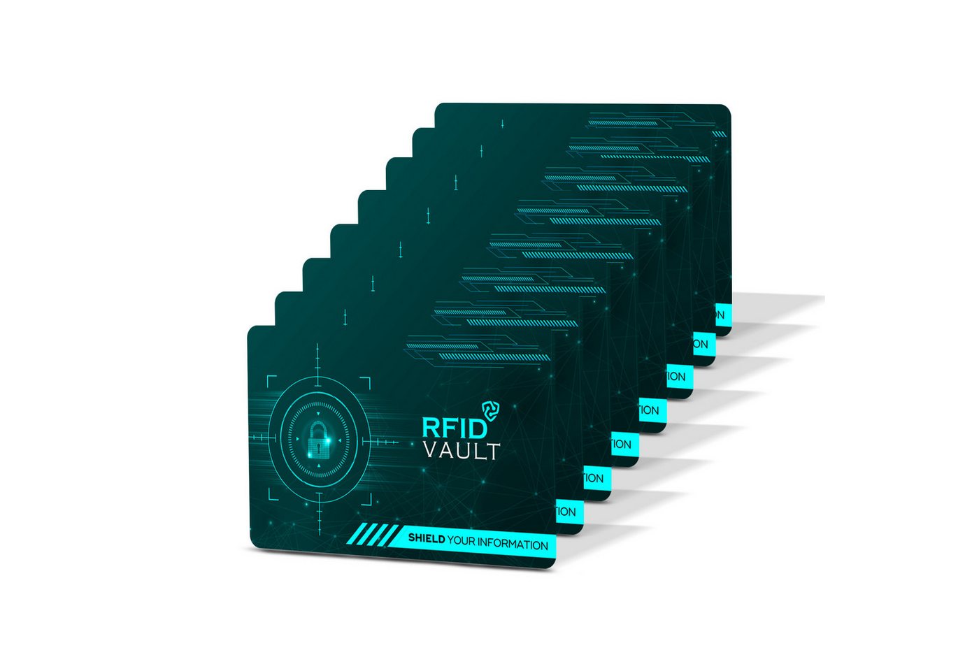 Tec-Expert Geldbörse 8 Stück RFID / NFC Blockkarten Auslesen Scan Schutz Karte Card (8-tlg., Set aus 8x RFID / NFC Block Card), RFID Blocker Karte, NFC Block Card von Tec-Expert