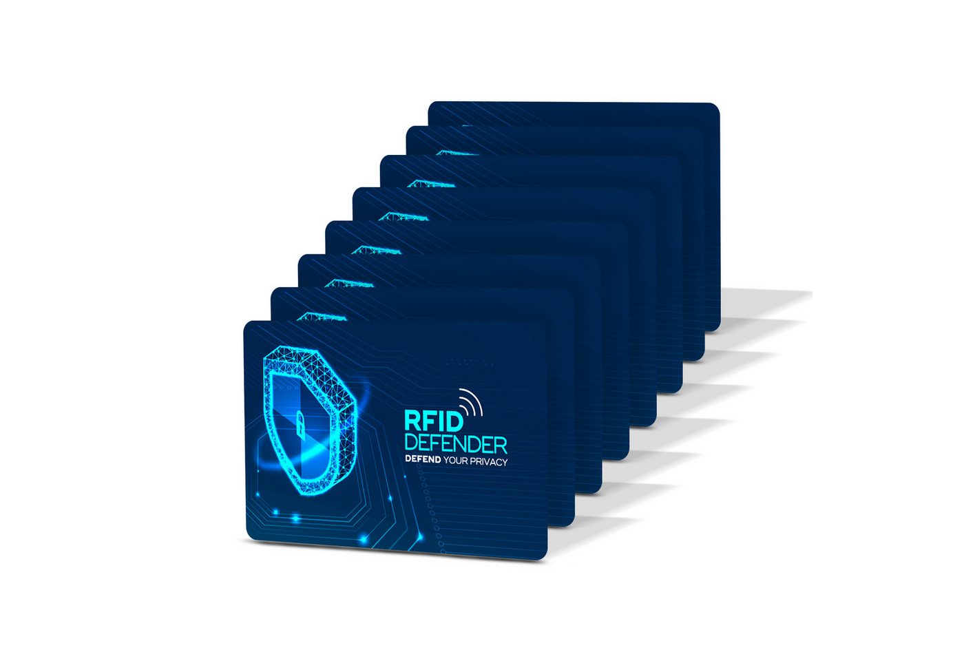 Tec-Expert Geldbörse 8er Set RFID / NFC Scan Blocker-Karten zur Abschirmung Geldbörse (8-tlg., Set aus 8x RFID / NFC Block Card), RFID Blocker Karte, NFC Block Card von Tec-Expert