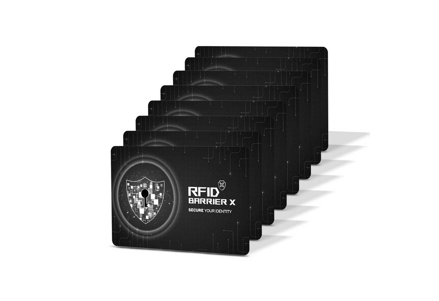 Tec-Expert Geldbörse 8x RFID NFC Scan Block Schutzkarten Geldbörse Geldbeutel Abschirmung (8-tlg., Set aus 8x RFID / NFC Block Card), RFID Blocker Karte, NFC Block Card von Tec-Expert