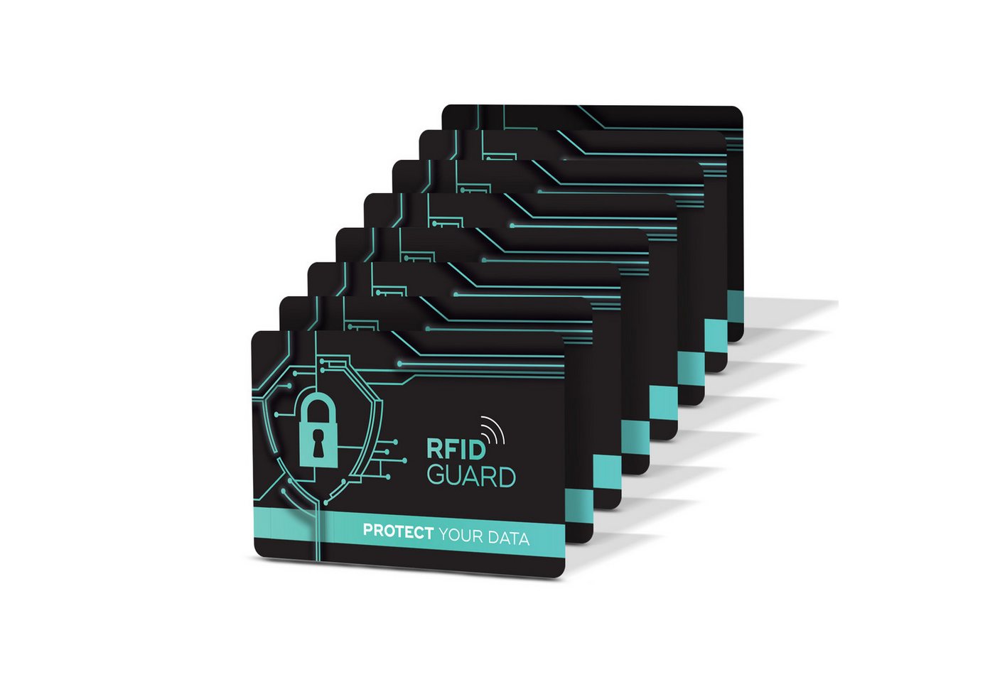 Tec-Expert Geldbörse 8x RFID NFC Scan Blocker Karte Card Abschirmung Geldbörse (8-tlg., Set aus 8x RFID / NFC Block Card), RFID Blocker Karte, NFC Block Card von Tec-Expert