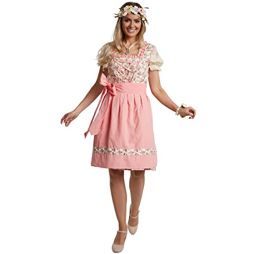 dressforfun 950036 Mini-Dirndl, tailliertes, kurzes Dirndl mit Blumenmuster, schöne Schnürung im vorderen Bereich (L | Nr. 304672) von tectake