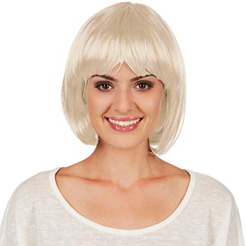 dressforfun Bob Perücke | Toller Haarschnitt mit Pony | Mit vielen Kostümen kombinierbar - diverse Farben (Blond | Nr. 303648) von tectake