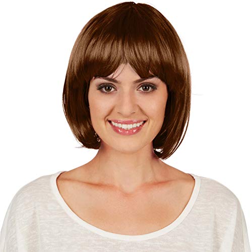 dressforfun Bob Perücke | Toller Haarschnitt mit Pony | Mit vielen Kostümen kombinierbar - diverse Farben (Braun | Nr. 303647) von tectake