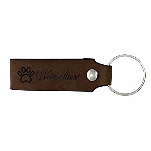 TecTonia Hunde Schlüsselanhänger personalisiert mit Gravur | personalisierbar mit Namen | Geschenk für Hundebesitzer und Hundefreunde | Keychain Lederband aus Rindsleder von TecTonia