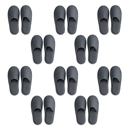 Teceyfeet 10er Set Gästehausschuhe, Unisex Hausschuhe Set Hochwertig Hotelslipper Badeslipper Gästepantoffeln von Teceyfeet