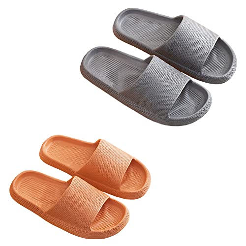 Teceyfeet 2 Paars Badeschuhe Set,Herren Damen Slides Slippers, Hotelslipper Hausschuhe Home Slippers Badeslipper Badeschlappen Flip Flops von Teceyfeet