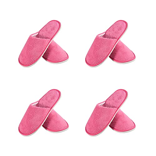 Teceyfeet 4 Paar Hotelslipper Universalgröße, 29 * 11cm Waschbar Pantoffel Hausschuhe mit Geschlossenen Zehen Bequeme Washable Gästepantoffeln für Damen Herren von Teceyfeet