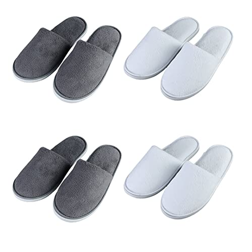 Teceyfeet 4 Paars Gästehausschuhe Set, Hotelslipper Hausschuhe Set Hochwertig Hotelslipper Badeslipper für Damen und Herren von Teceyfeet