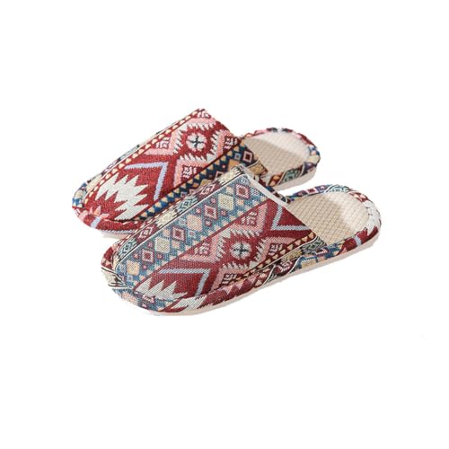 Teceyfeet Gästehausschuhe Hochwertig Slippers Hausschuhe Damen Winter Muster Waschbare Gästeschlappen Unisex Rutschfeste Pantoffeln von Teceyfeet