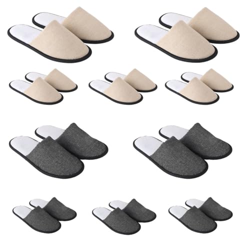 Teceyfeet Gästehausschuhe Set Hochwertig,10 Paar Set Unisex Gästepantoffeln Waschbar Bequeme Hausschuhe ideal für Gäste von Teceyfeet