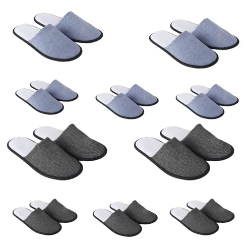 Teceyfeet Gästehausschuhe Set Hochwertig,10 Paar Set Unisex Gästepantoffeln Waschbar Bequeme Hausschuhe ideal für Gäste von Teceyfeet