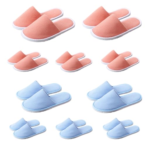 Teceyfeet 10 Paar Unisex Gästehausschuhe Set Hotelslipper Winter warm Bequeme Washable Antirutsch Hausschuhe Hochwertige Gästepantoffeln Slipper von Teceyfeet