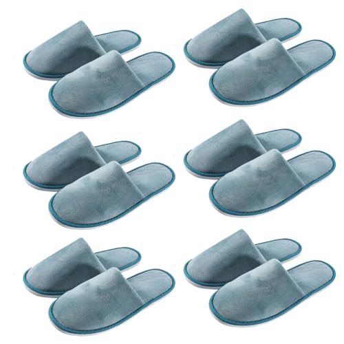 Teceyfeet Gästehausschuhe Set Waschbar,4-6 Paar Hausschuhe Unisex Set Winter Warm Gästepantoffel Damen Filzpantoffeln Rutschfest Samt Hausschuhe Hochwertig Ideal für Gäste, Familie, Hotel, Reisen von Teceyfeet