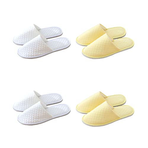 Teceyfeet Gästehausschuhe Set Waschbar,4 Paar Hausschuhe Set Filzpantoffeln Gästepantoffel Damen Rutschfest Samt Hausschuhe Bequeme Slippers Ideal für Gäste, Familie, Hotel, Reisen von Teceyfeet