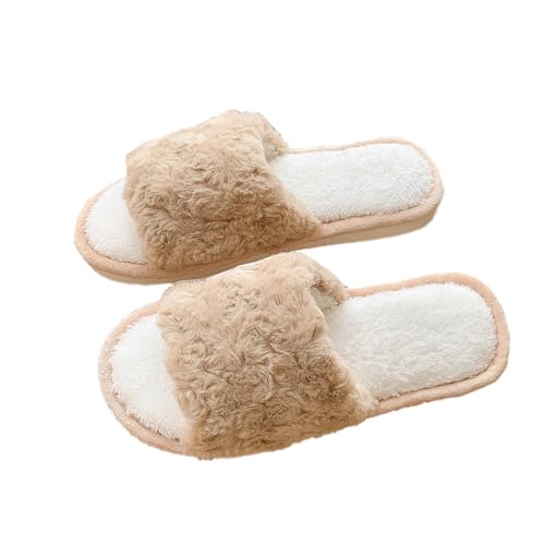 Teceyfeet Hausschuhe Damen Gästehausschuhe Memory Foam Pantoffeln Winter Plüsch Pantoffeln Hausschuhe Bequeme Flauschig Home Slippers von Teceyfeet
