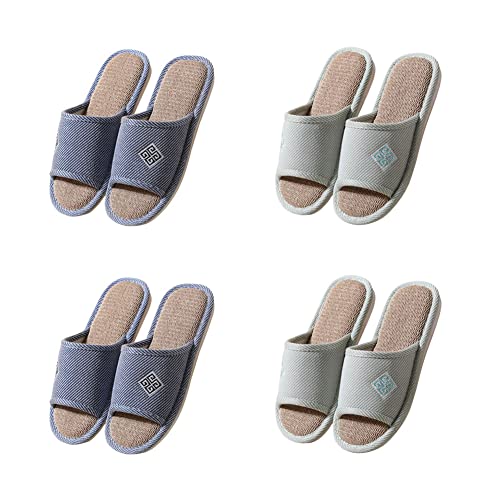 Teceyfeet Hotelslipper Set,4 Paar Badepantoletten Hausschuhe für Damen Herren Badelatschen Gästehausschuhe Gäste Pantoffeln Warme waschbare Hausschuhe Slippers von Teceyfeet