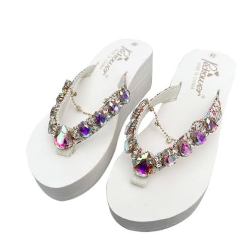 Teceyfeet Sommer Sandalen Damen glänzend Strasssteine Sandalen mit Absatz Plattform Keilsandalen Frauen Plateau Keil Zehentrenner Mädchen Strandschuhe Slipper Hausschuhe Teceyfeet Sommer Sandalen Damen glänzend Strasssteine Sandalen mit Absatz Plattform Keilsandalen Frauen Plateau Keil Zehentrenner Mädchen Strandschuhe Slipper Hausschuhe von Teceyfeet