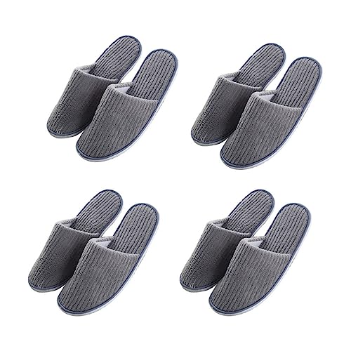 Teceyfeet 4 Paar Hotelslipper Hausschuhe mit Geschlossenen Zehen, Gästehausschuhe Set Universalgröße 29 * 11.5cm Pantoffel Waschbar Slipper für Spa, Party Gäste, Hotel von Teceyfeet