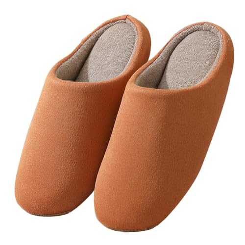 Teceyfeet Hausschuhe Unisex Wildleder Leise Gästehausschuhe Memory Foam Pantoffeln Winter Warme Home Silent Hausschuhe Waschbare Slippers für Männer und Frauen von Teceyfeet