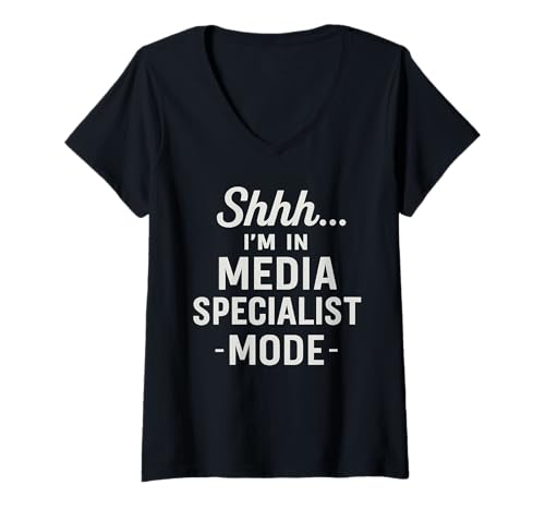 Damen Medienspezialist Mode Funny Tech Digitales Bibliothekszentrum T-Shirt mit V-Ausschnitt Damen Medienspezialist Mode Funny Tech Digitales Bibliothekszentrum T-Shirt mit V-Ausschnitt von Tech Guru Threadworks