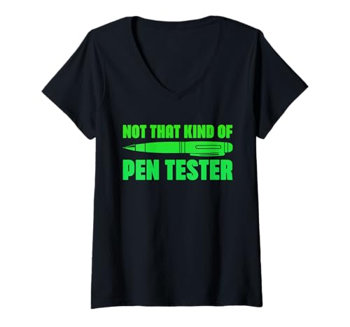 Damen Lustiges Stifttester-Design T-Shirt mit V-Ausschnitt von Tech Humor Collection