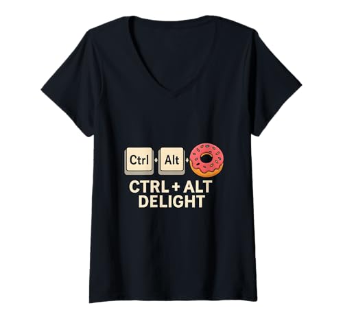 Damen Lustiges Keyboard Foodie Joyful Tech Pun Design T-Shirt mit V-Ausschnitt Damen Lustiges Keyboard Foodie Joyful Tech Pun Design T-Shirt mit V-Ausschnitt von Tech Humor Foodie Keyboard Pun Delight