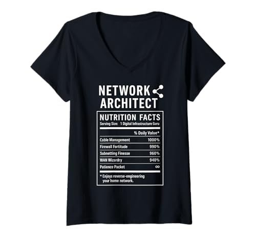 Damen Lustiger Netzwerkarchitekt T-Shirt mit V-Ausschnitt von Tech Humor Gifts for Network Engineers