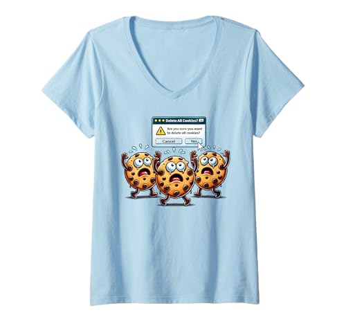 Damen Bist du sicher, DASS du alle Cookies löschen möchtest - Funny IT Guys T-Shirt mit V-Ausschnitt Damen Bist du sicher, DASS du alle Cookies löschen möchtest - Funny IT Guys T-Shirt mit V-Ausschnitt von Tech Humor IT Guy Computer Software Engineer