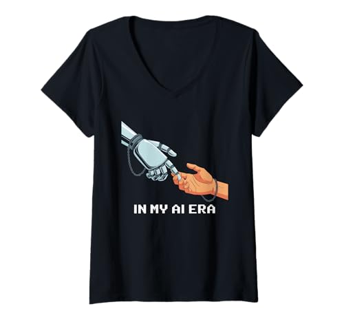 Damen Lustiger Spruch In My AI Era Machine Learning Future Women Men T-Shirt mit V-Ausschnitt Damen Lustiger Spruch In My AI Era Machine Learning Future Women Men T-Shirt mit V-Ausschnitt von Tech Nerds Coders AI Trend Fans Robotics Engineers