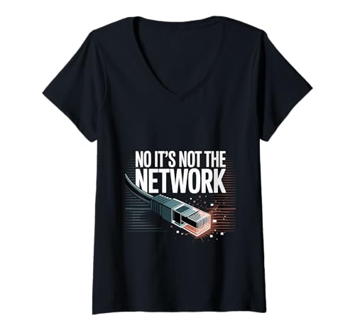 Damen No It's Not The Network Programmierer Tech Witz - T-Shirt mit V-Ausschnitt Damen No It's Not The Network Programmierer Tech Witz - T-Shirt mit V-Ausschnitt von Tech -Programmierer in Humor