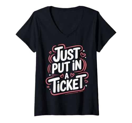 Damen Tech-Support einfach ein Ticket einlegen T-Shirt mit V-Ausschnitt Damen Tech-Support einfach ein Ticket einlegen T-Shirt mit V-Ausschnitt von Tech Support Computer Geek Nerd Programmer