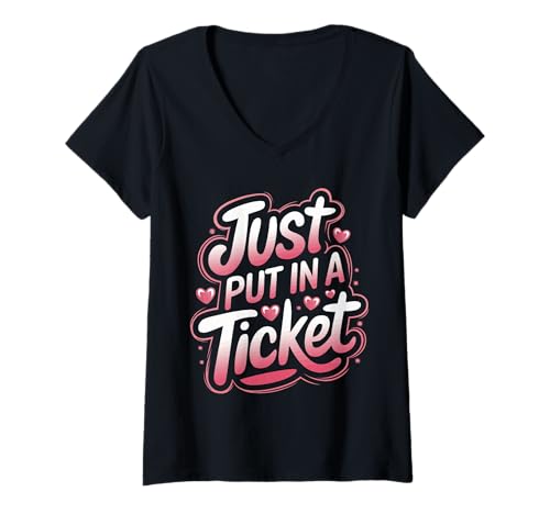 Damen Tech-Support einfach ein Ticket einlegen T-Shirt mit V-Ausschnitt Damen Tech-Support einfach ein Ticket einlegen T-Shirt mit V-Ausschnitt von Tech Support Computer Geek Nerd Programmer