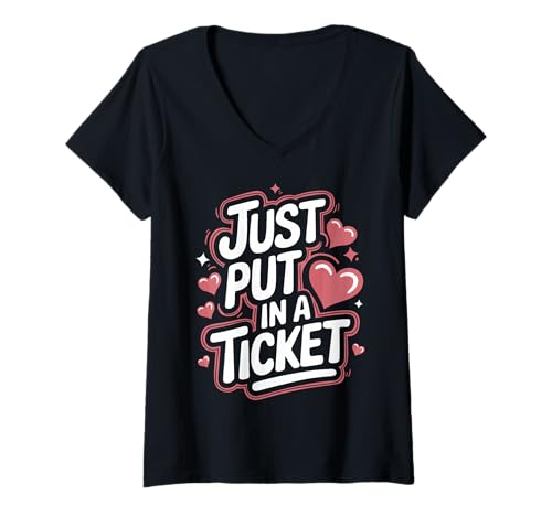 Damen Tech-Support einfach ein Ticket einlegen T-Shirt mit V-Ausschnitt Damen Tech-Support einfach ein Ticket einlegen T-Shirt mit V-Ausschnitt von Tech Support Computer Geek Nerd Programmer