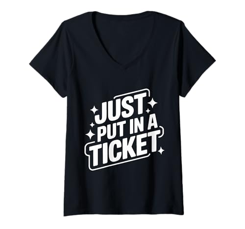 Damen Tech-Support einfach ein Ticket einlegen T-Shirt mit V-Ausschnitt Damen Tech-Support einfach ein Ticket einlegen T-Shirt mit V-Ausschnitt von Tech Support Computer Geek Nerd Programmer