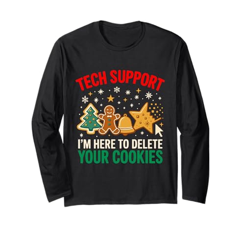 Tech Support Weihnachtskekse für Damen und Herren, lustige Weihnachten Langarmshirt Tech Support Weihnachtskekse für Damen und Herren, lustige Weihnachten Langarmshirt von Tech Support Delete Cookies Christmas